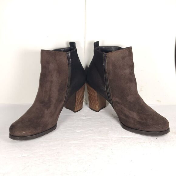 PAUL GREEN Women's Rockin US7,5-8 AU5,5 Brown Duede Leather Heel Ankle Booties - Picture 5 of 16